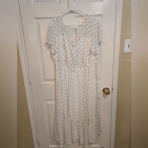 Torrid White and Black Polka Dot Dress